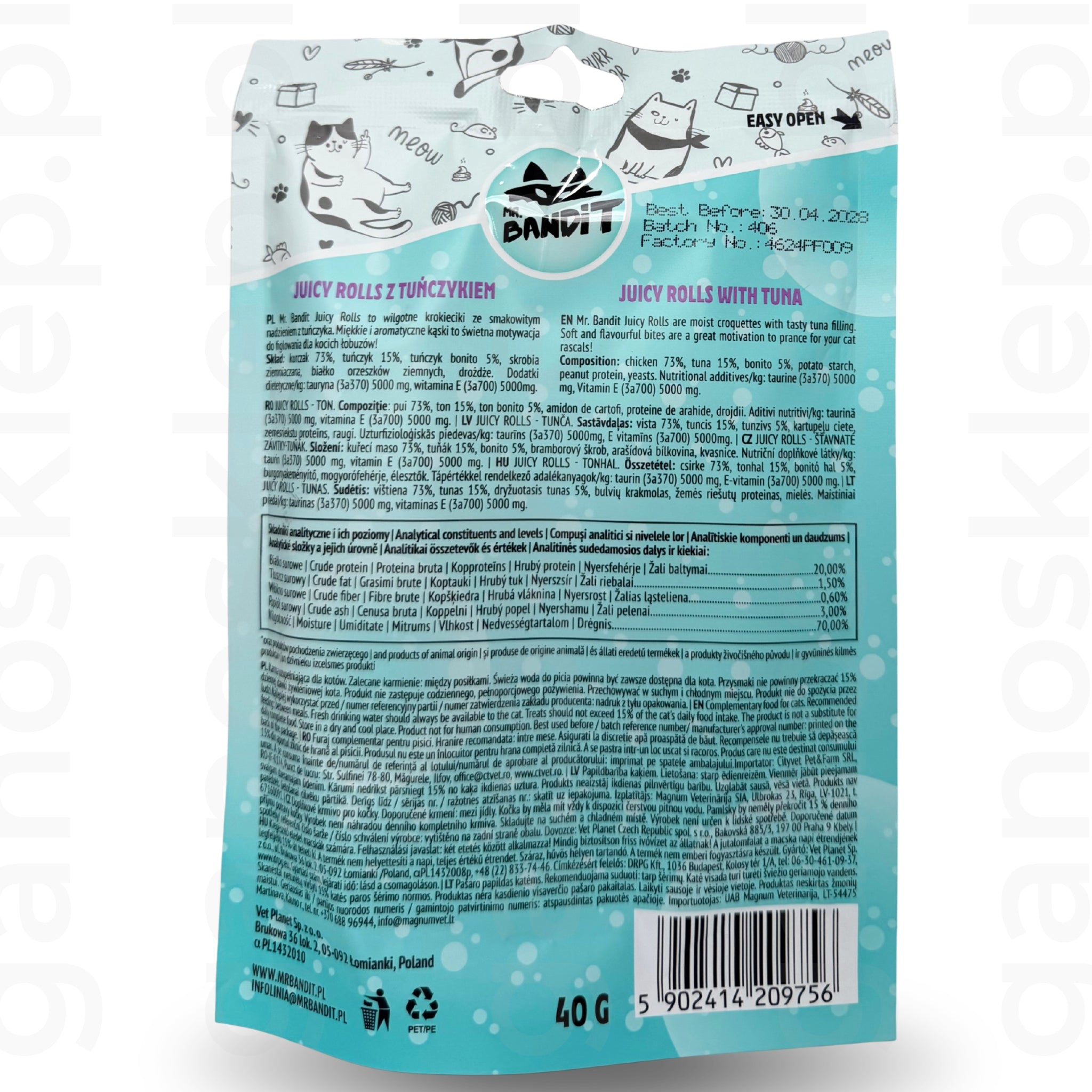 Mr. BANDIT Juicy Rolls z tuńczykiem (40g)