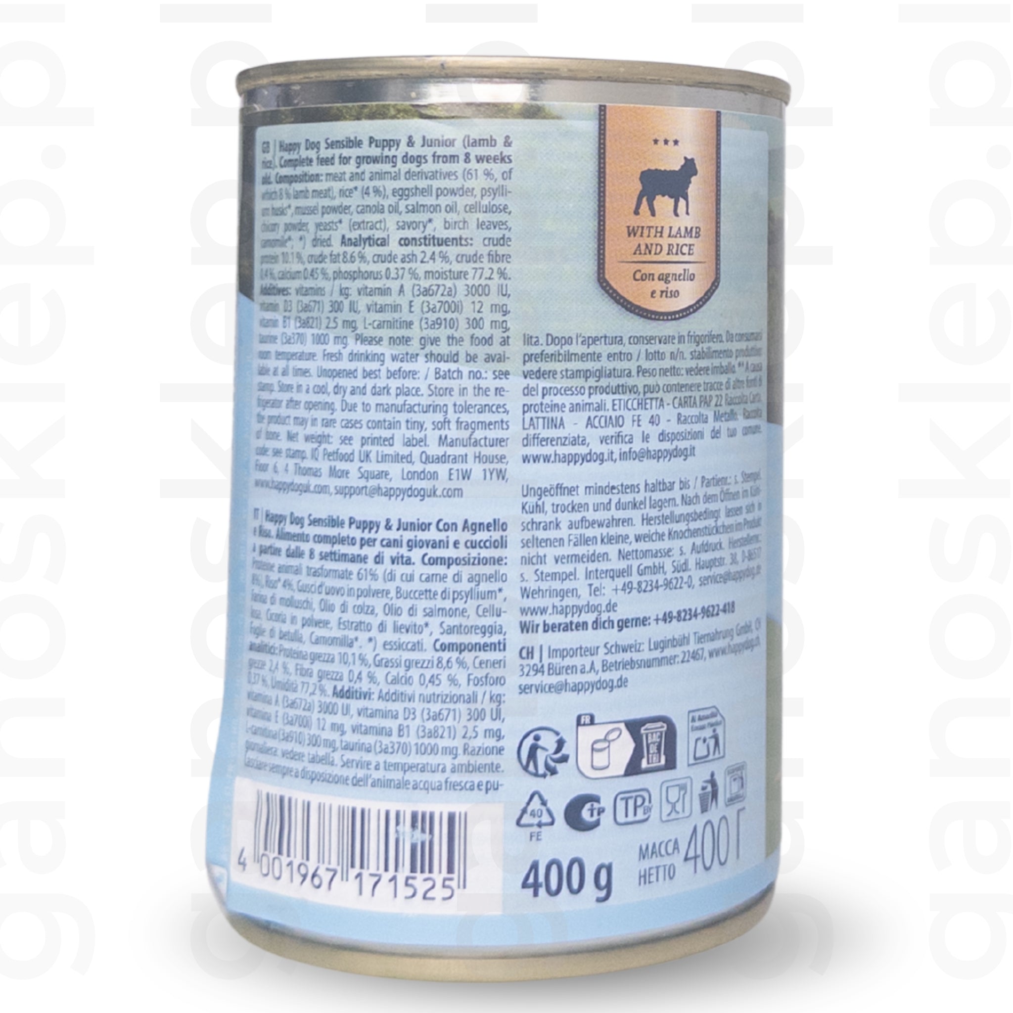 Happy Dog Sensible Puppy & Junior mokra karma Jagnięcina (200g, 400g)