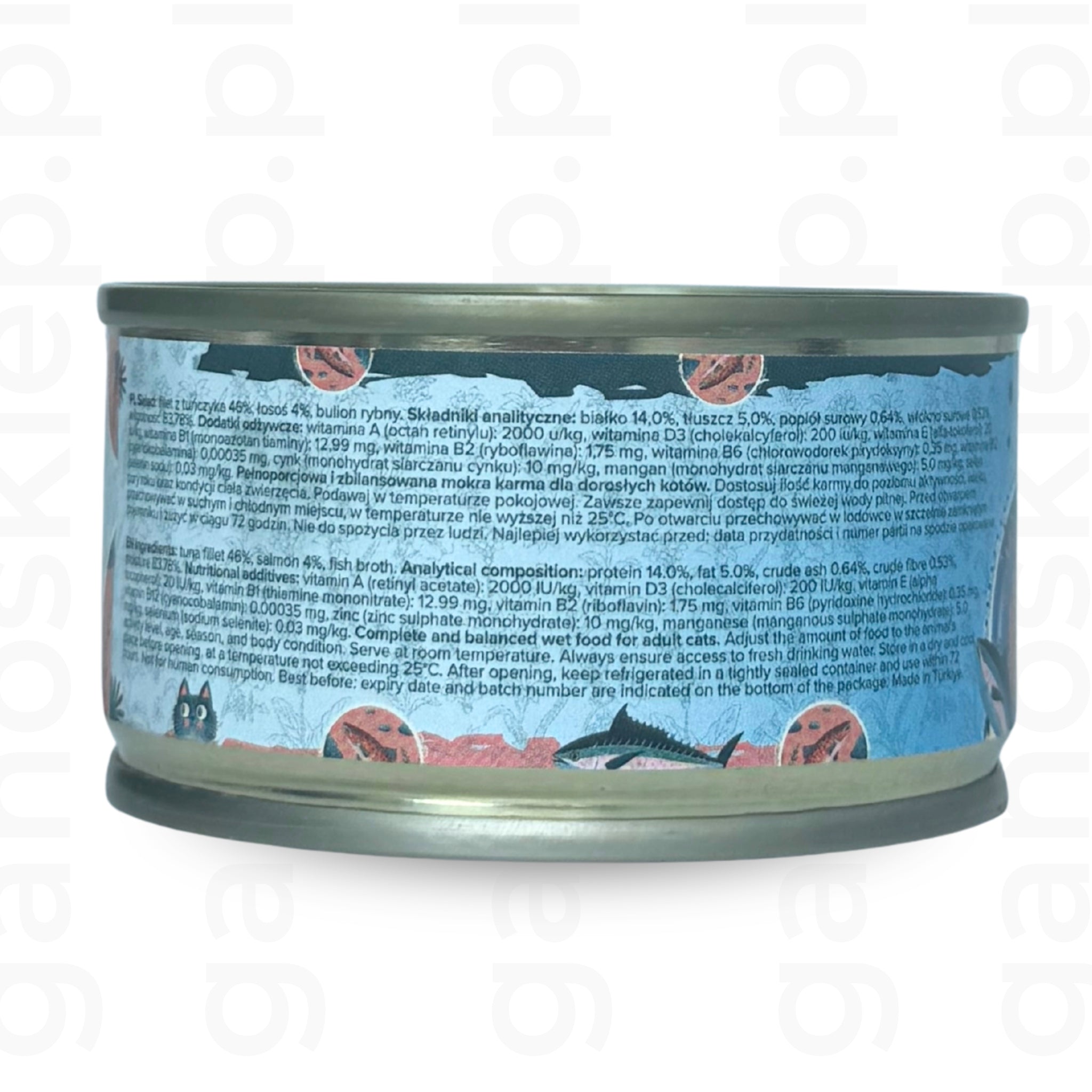 ŁAPSIE mokra karma tuńczyk z łososiem w bulionie (80g)