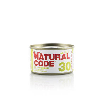 NATURAL CODE Cat 30 – kurczak i indyk w galarecie (85g)
