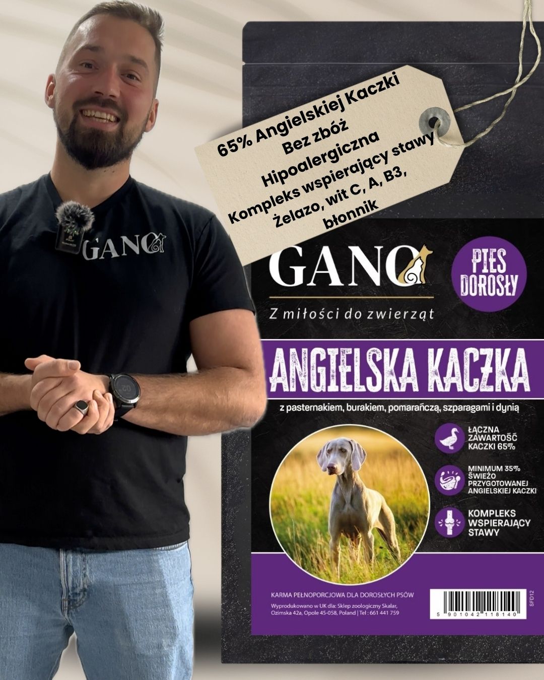 GANO Superfood Angielska kaczka z warzywami (Wszystkie rasy) – (100g, 2kg, 12kg)