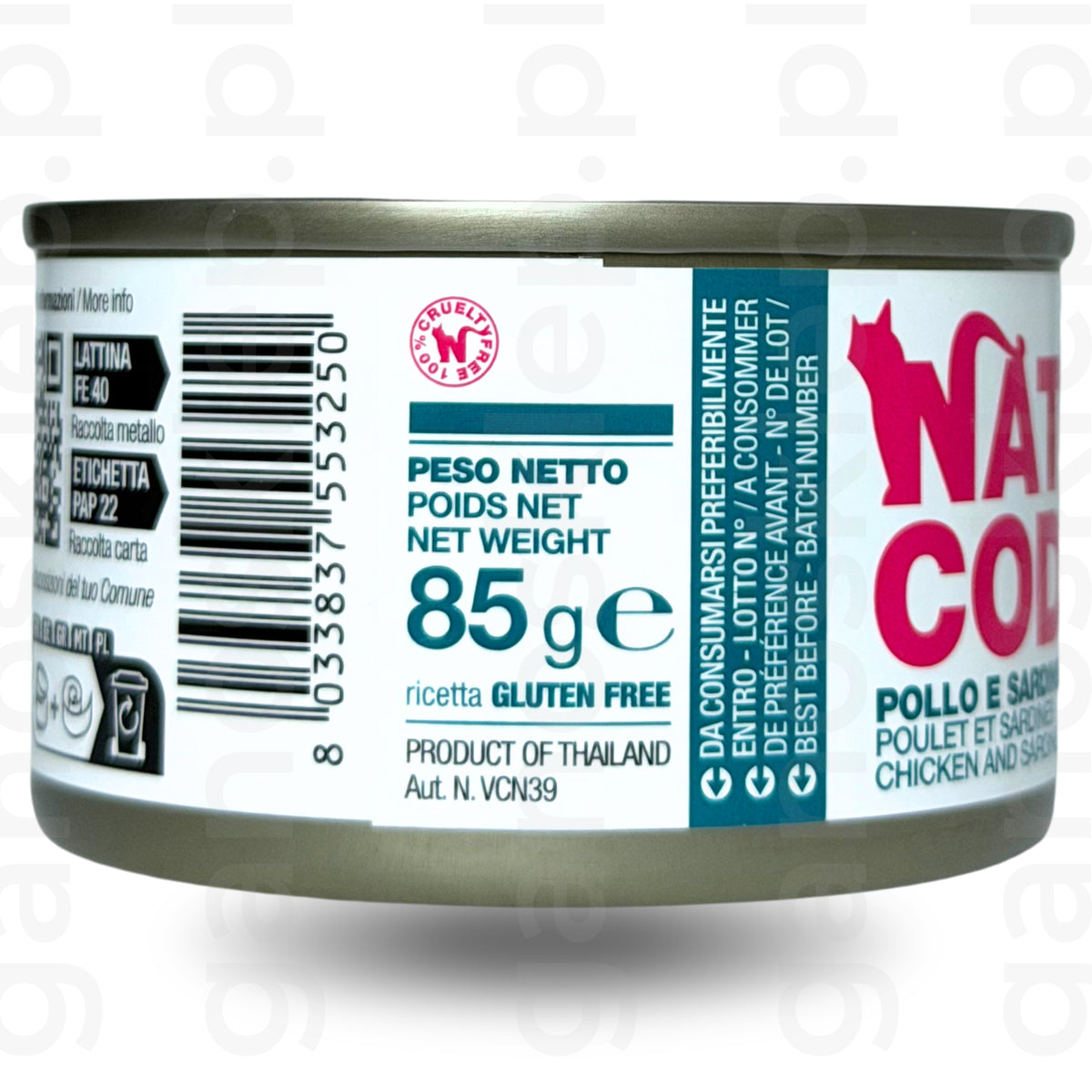 NATURAL CODE 25 – kurczak i sardynki w galarecie (85g) mokra karma dla kota