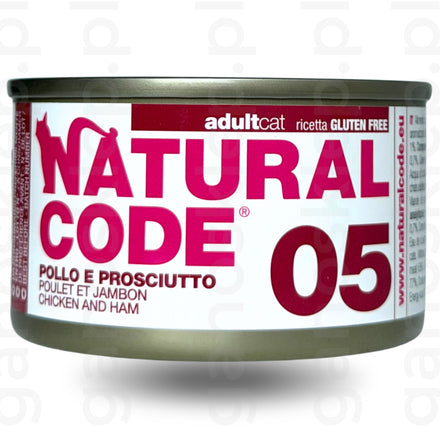 NATURAL CODE 05 – kurczak i szynka (85g) mokra karma dla kota