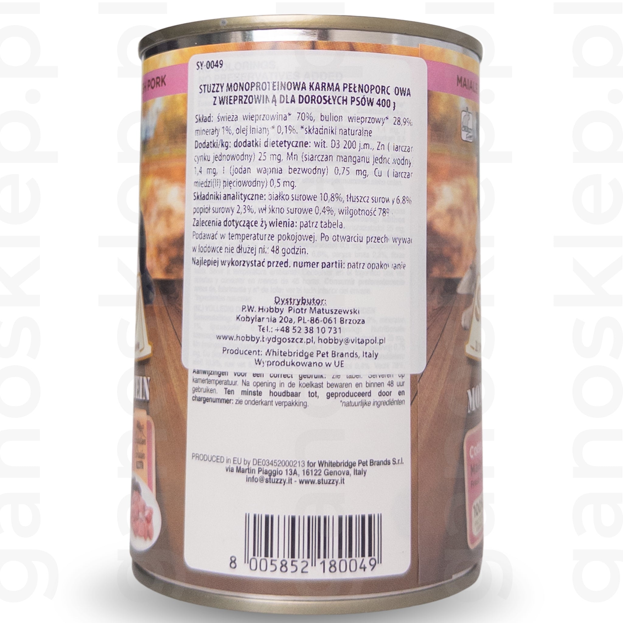 Stuzzy Monoprotein – Wieprzowina (150g, 400g, 800g)