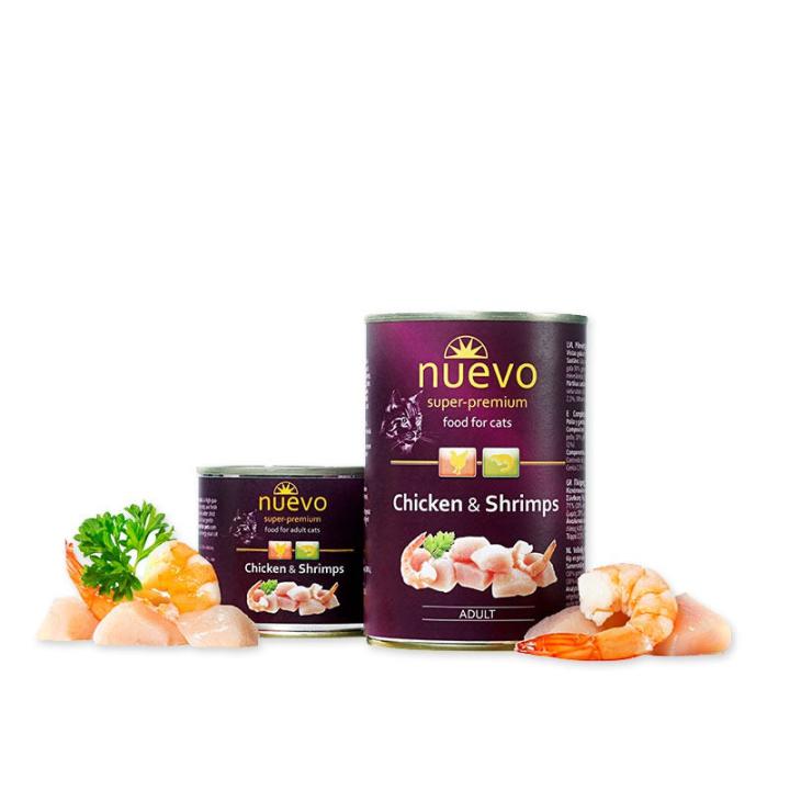 Nuevo mokra karma dla kota Kurczak z Krewetkami (200g, 400g)
