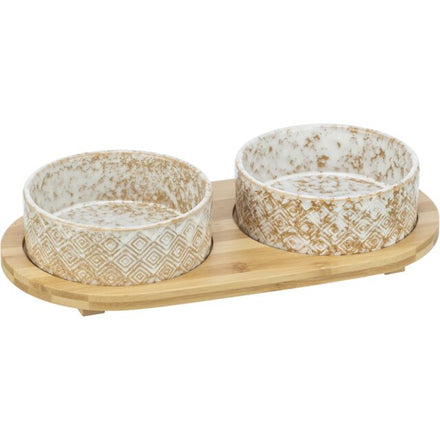TRIXIE Zestaw misek ceramiczno-bambusowych – 2 szt.