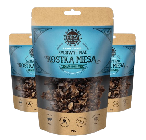 Trzypsy Zachwyt nad kostką mięsa – jagnięcina (70g)