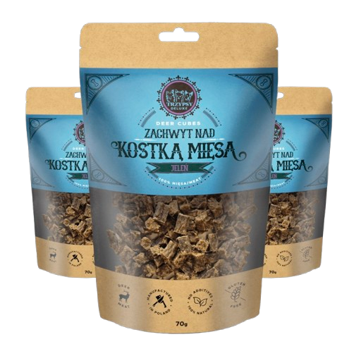 Trzypsy Zachwyt nad kostką mięsa – jeleń (70g)