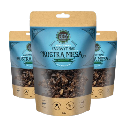 Trzypsy Zachwyt nad kostką mięsa – wołowina (70g)