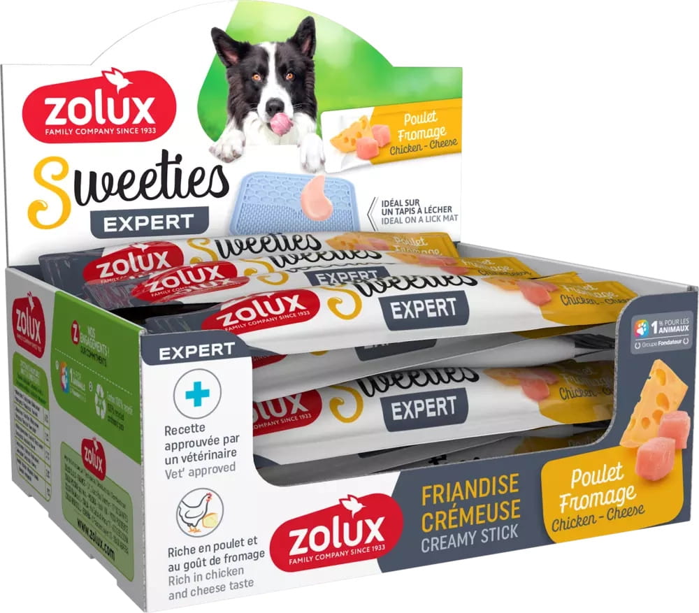 Zolux przysmak kremowy dla psa sweeties kurczak i ser (14 g)
