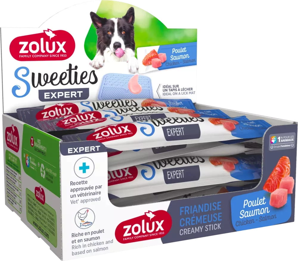 Zolux przysmak kremowy dla psa sweeties kurczak, łosoś (14 g)