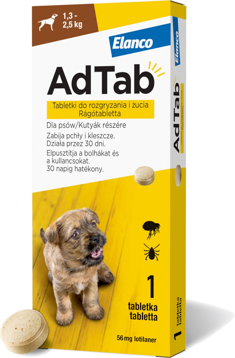 Elanco AdTab Tabletka na kleszcze i pchły dla psa