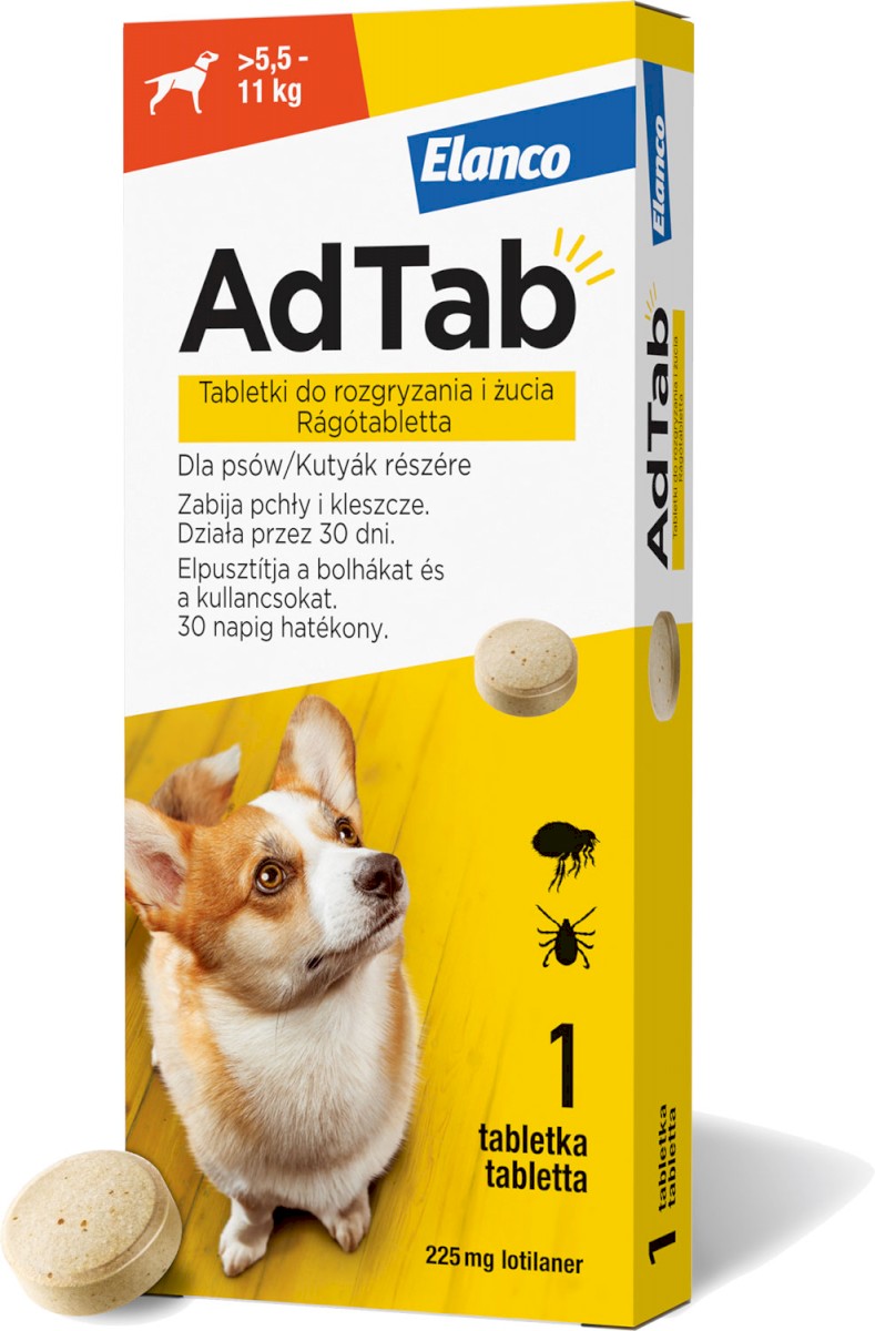 Elanco AdTab Tabletka na kleszcze i pchły dla psa