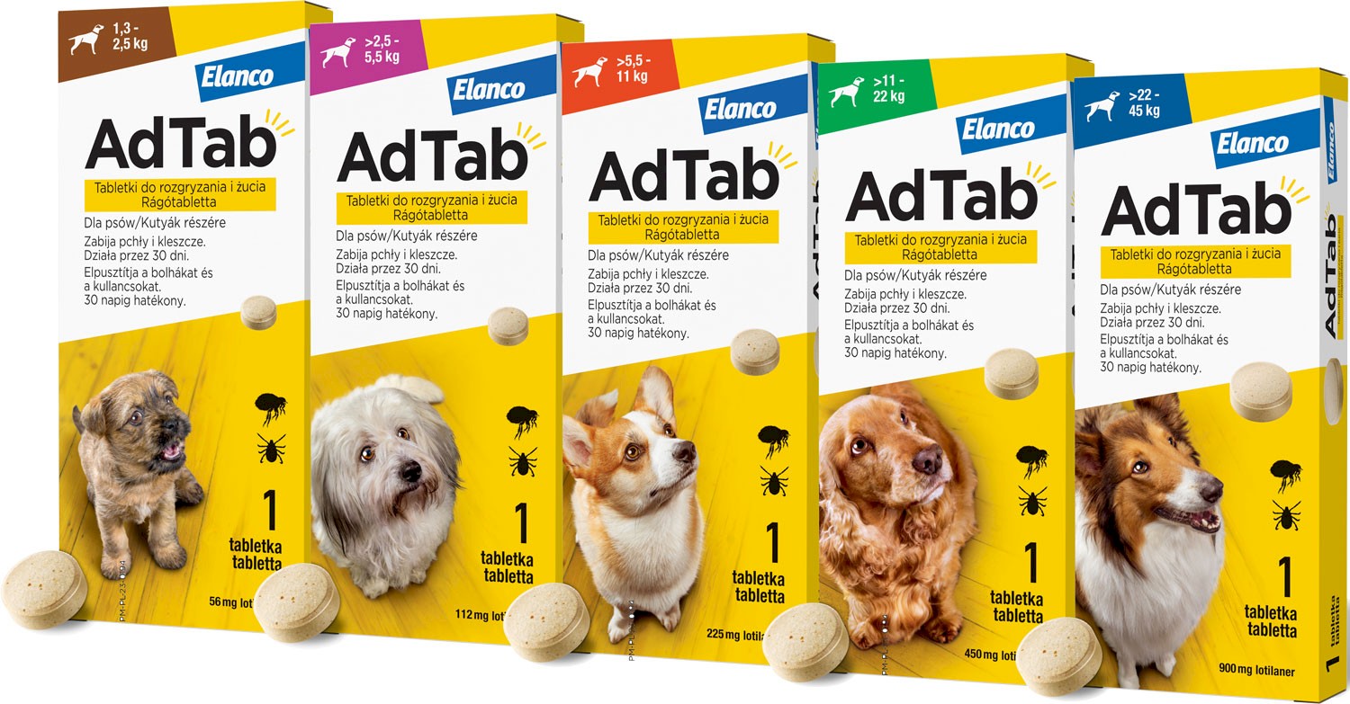 Elanco AdTab Tabletka na kleszcze i pchły dla psa