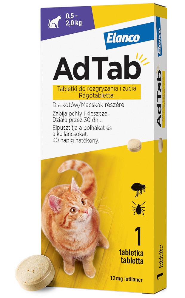 Elanco AdTab Tabletka na kleszcze i pchły dla kota