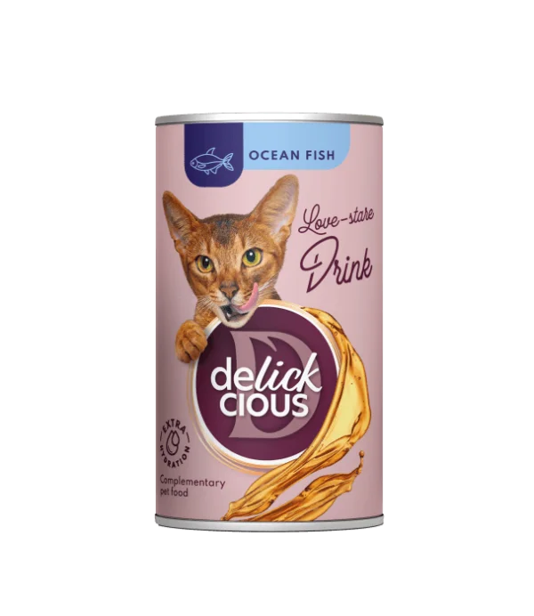 Delickcious Uzupełniająca karma dla kotów – Napój z rybami oceanicznymi (140g/12)