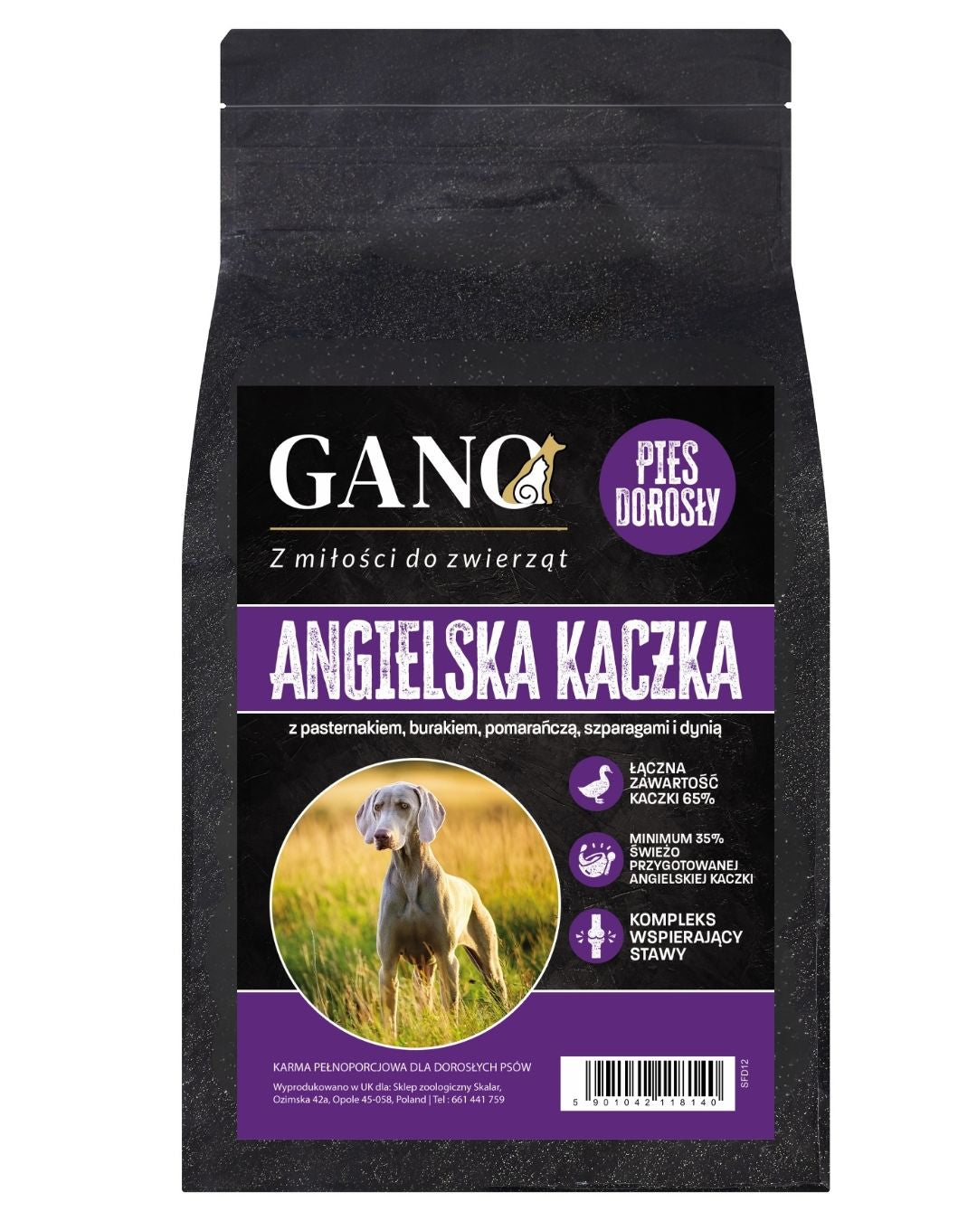 GANO Superfood Angielska kaczka z warzywami (Wszystkie rasy) – (100g, 2kg, 12kg)