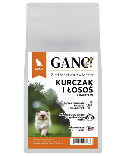 GANO Grainfree Świeżo przygotowany Kurczak (Kocięta) (7,5kg)