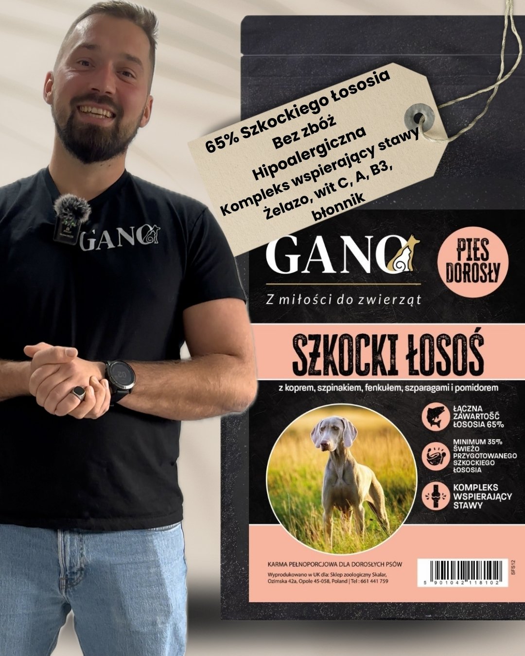 GANO Superfood Szkocki łosoś z warzywami (Wszystkie rasy) – (100g, 2 kg, 12kg)