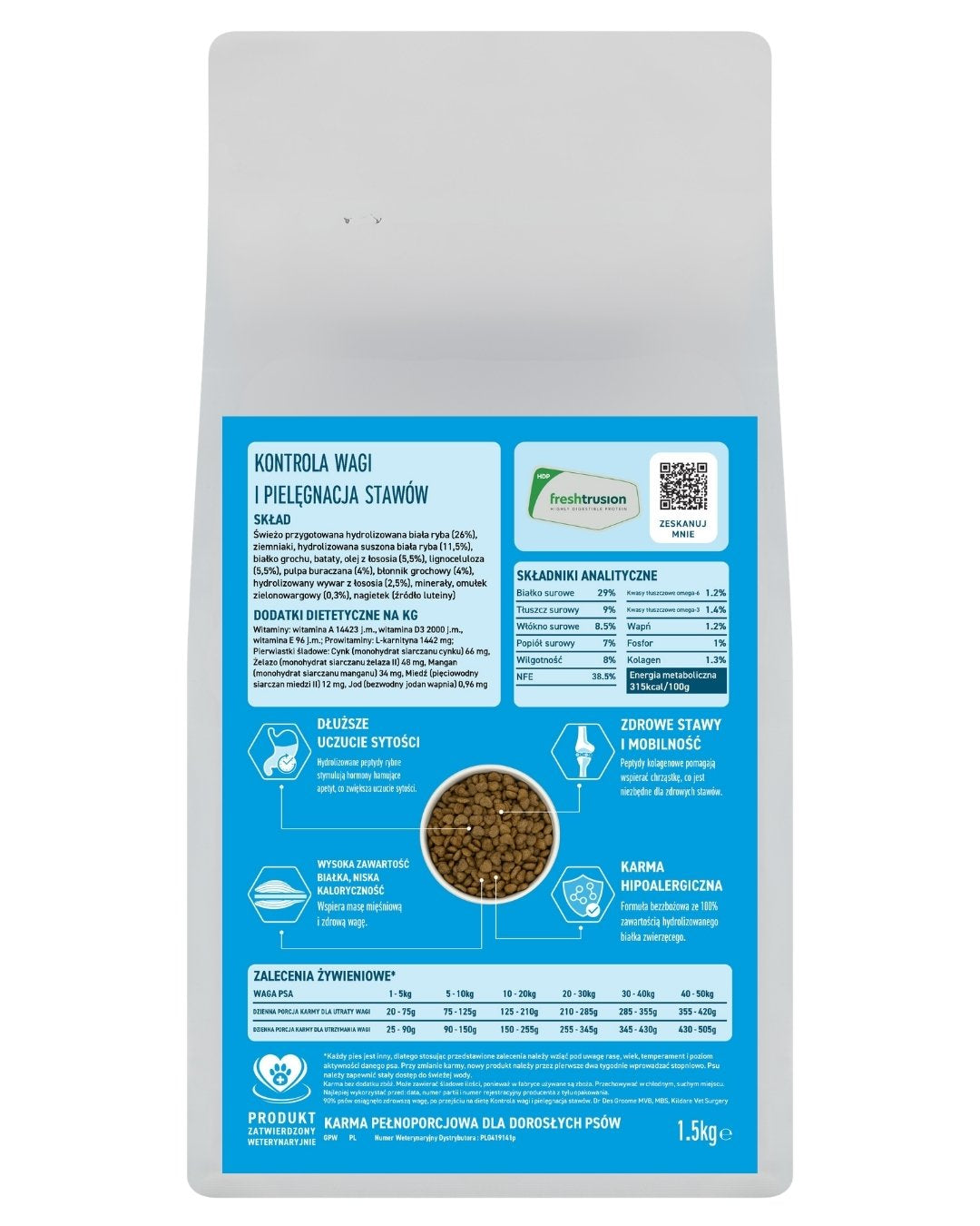 GANO VET Kontrola wagi i pielęgnacja stawów – Ryba (Wszystkie rasy) – (1,5 kg, 10kg)