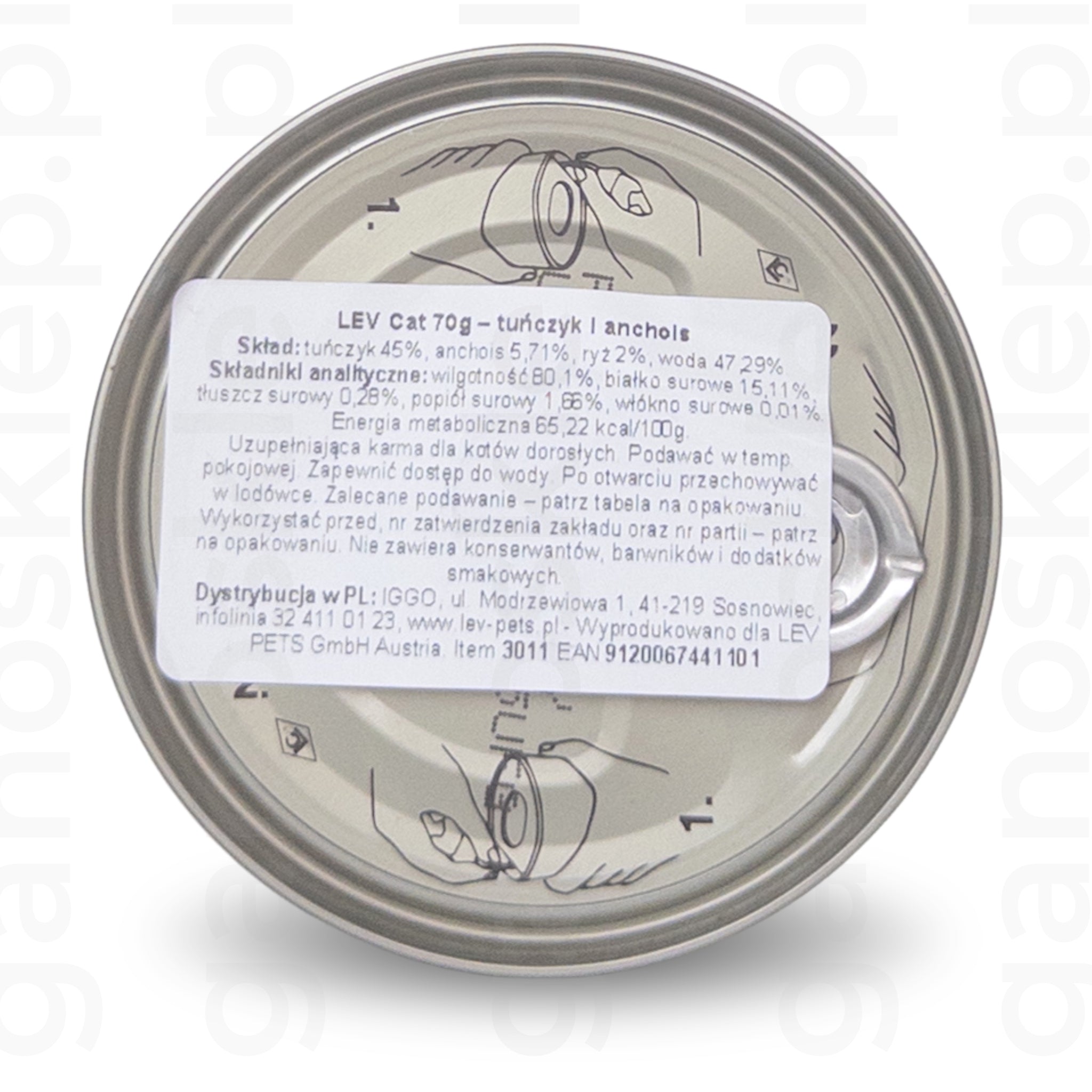 LEV – Karma uzupełniająca – tuńczyk i anchois (70g)