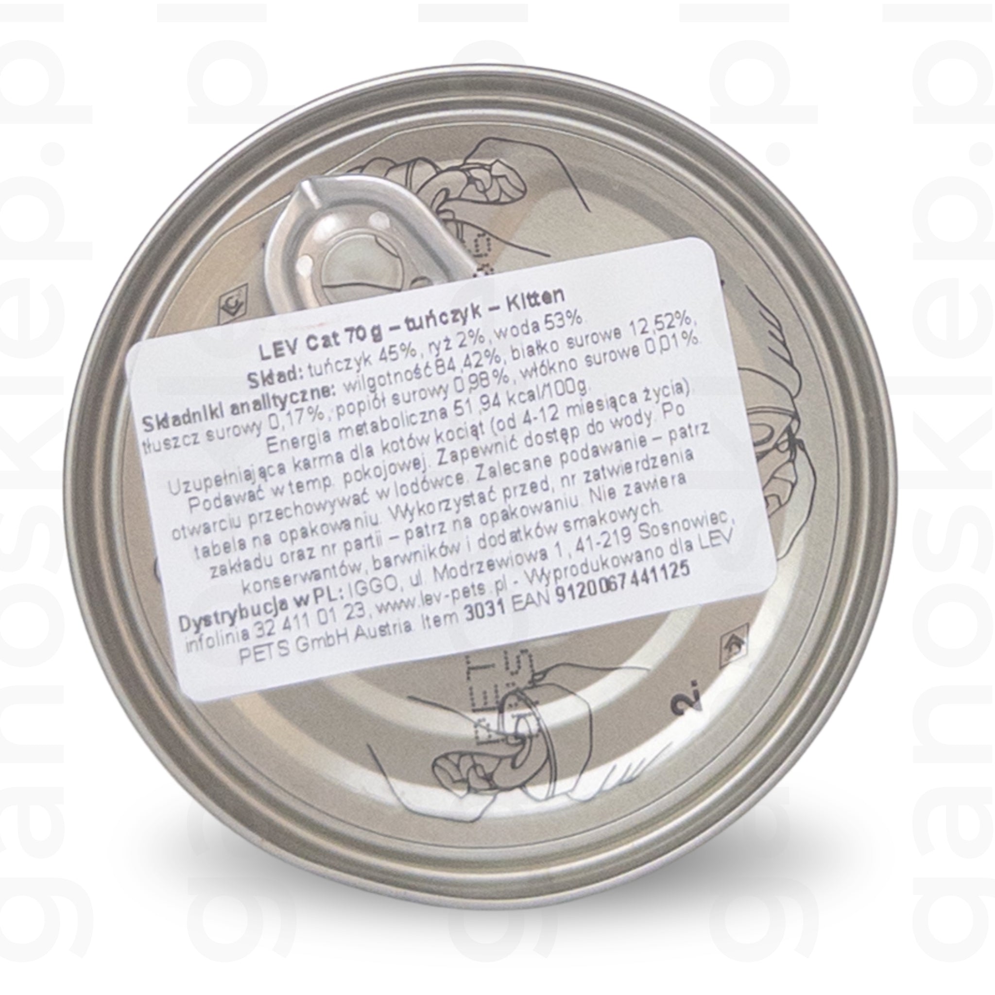 LEV – Karma uzupełniająca dla kociąt – tuńczyk (70g)