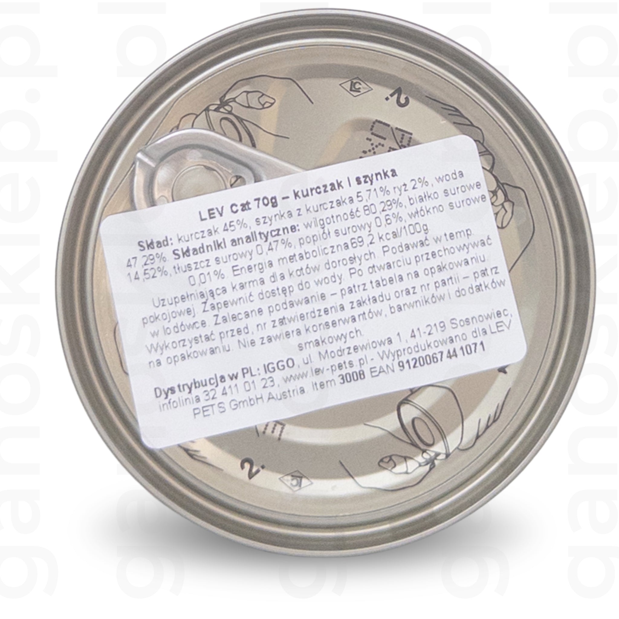 LEV – Karma uzupełniająca – kurczak i szynka (70g)