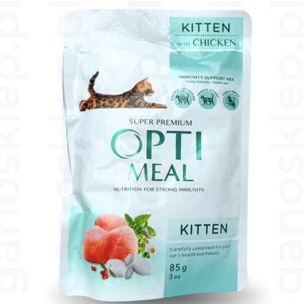 OPTIMEAL mokra karma dla kociąt z kurczakiem (85g)