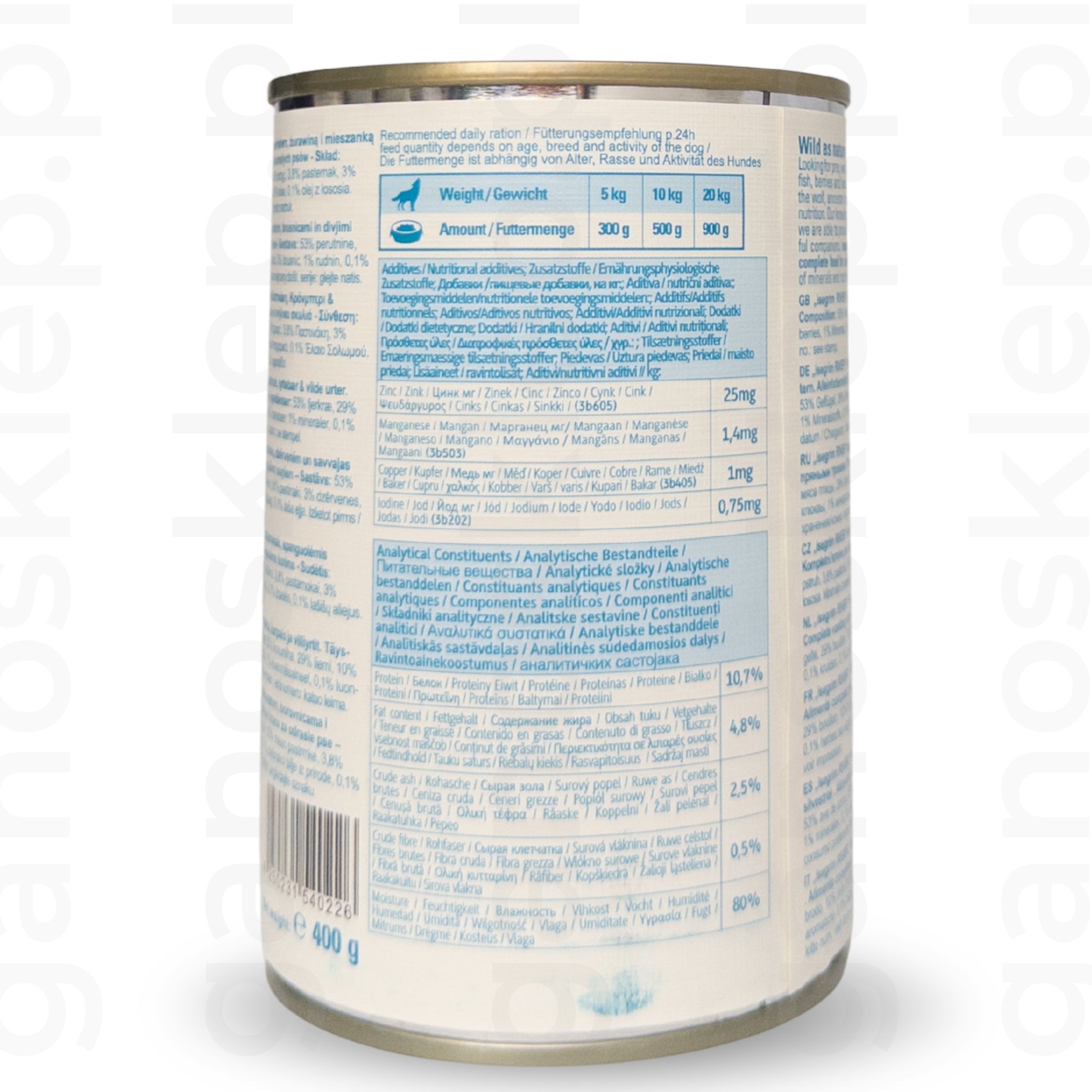 Isegrim Pstrąg + Pasternak, Żurawina i Dzikie Zioła dla Psa (400g)