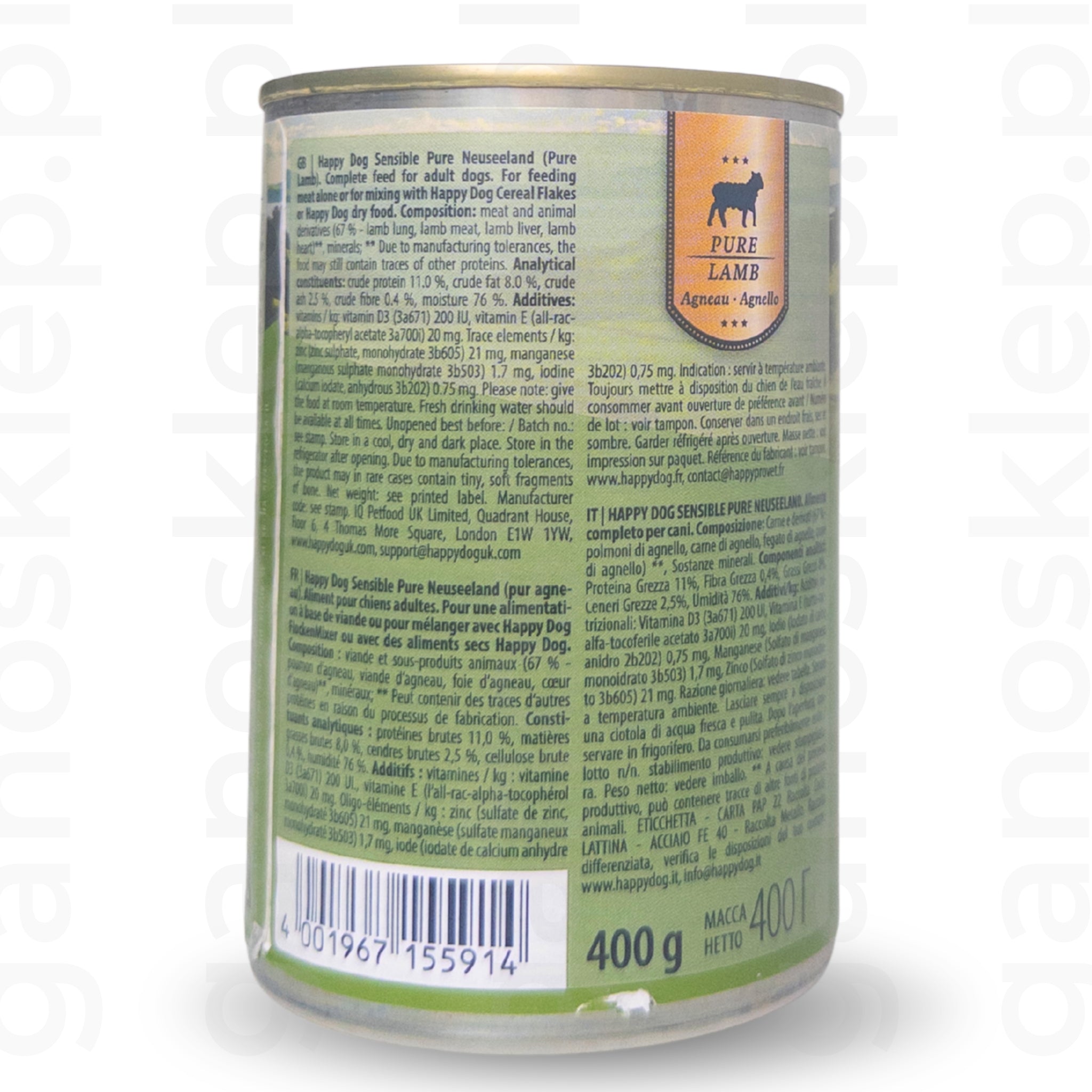 Happy Dog Sensible Pure Neuseeland mokra karma Jagnięcina (200g, 400g, 800g)