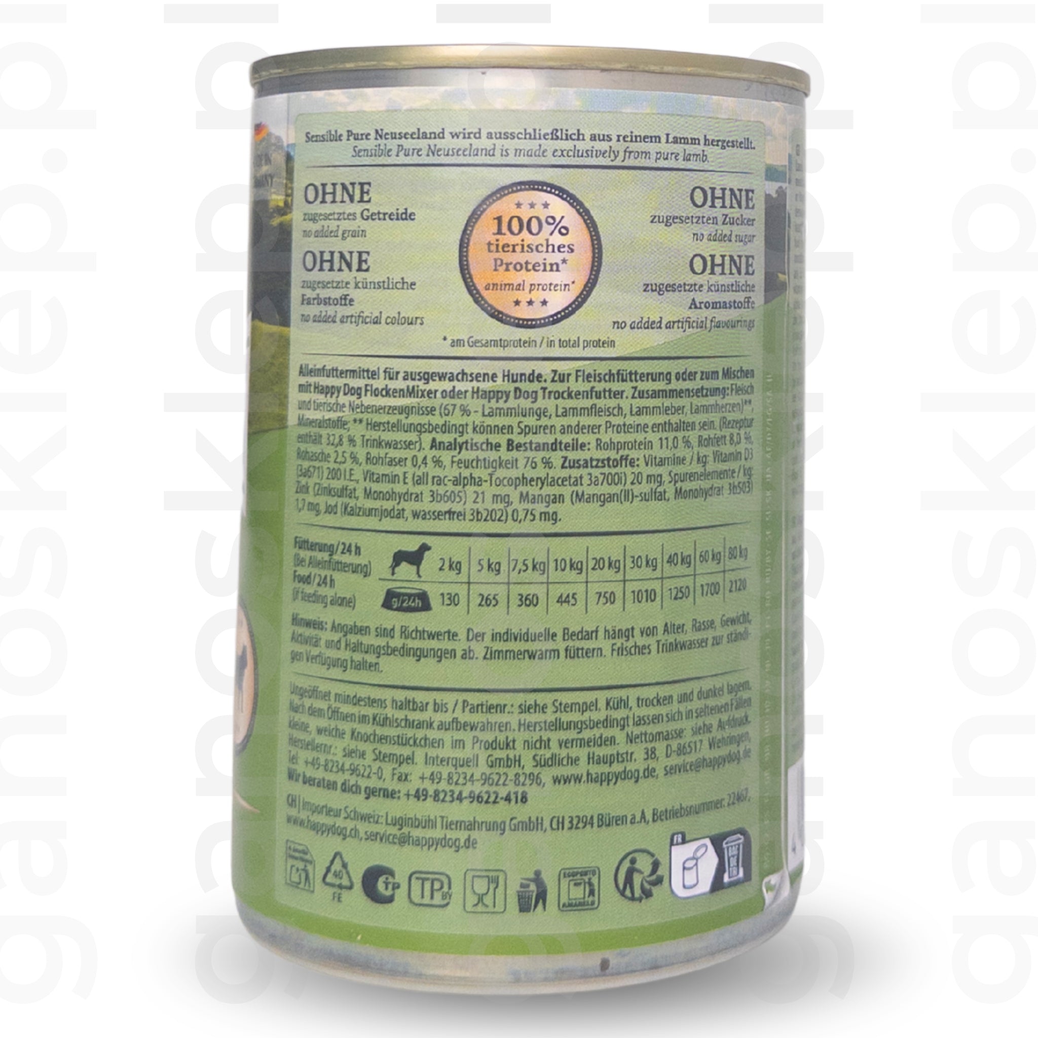 Happy Dog Sensible Pure Neuseeland mokra karma Jagnięcina (200g, 400g, 800g)