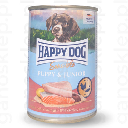 Happy Dog Sensible Puppy & Junior mokra karma Kurczak z Łososiem (200g, 400g)