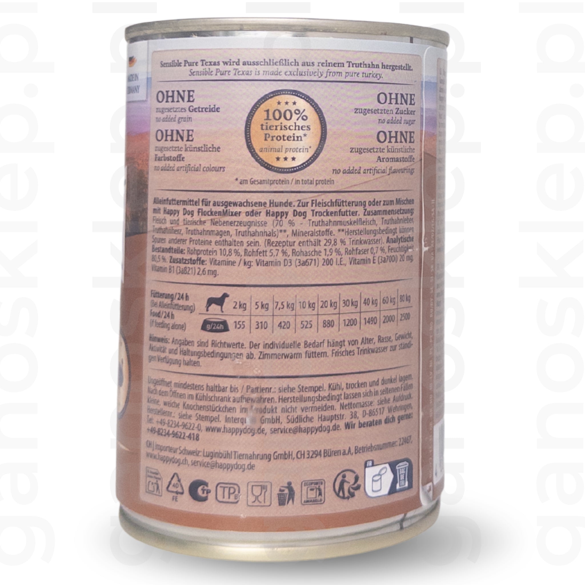 Happy Dog Sensible Pure Texas mokra karma Indyk (200g, 400g, 800g)
