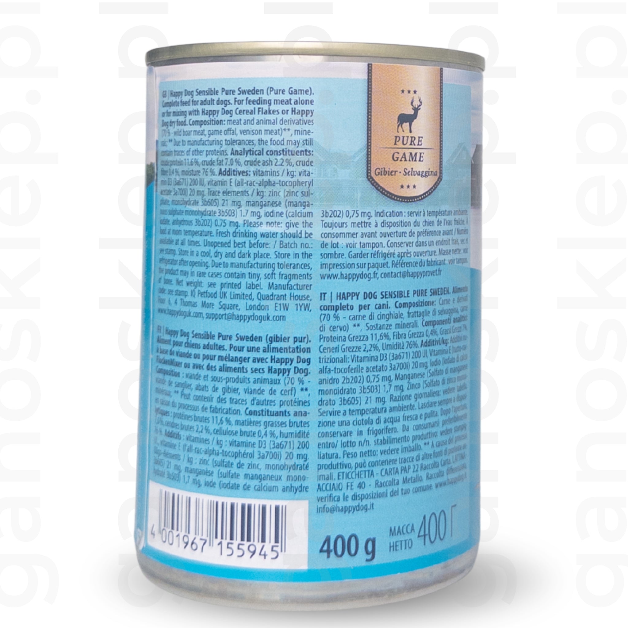 Happy Dog Sensible Pure Sweden mokra karma Dziczyzna (200g, 400g, 800g)
