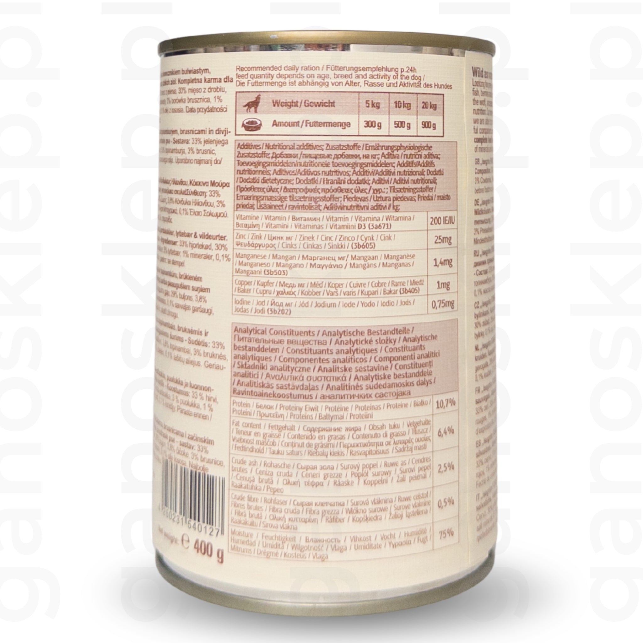 Isegrim Jeleń + Topinambur, Borówka Brusznica i Dzikie Zioła dla Psa (400g)
