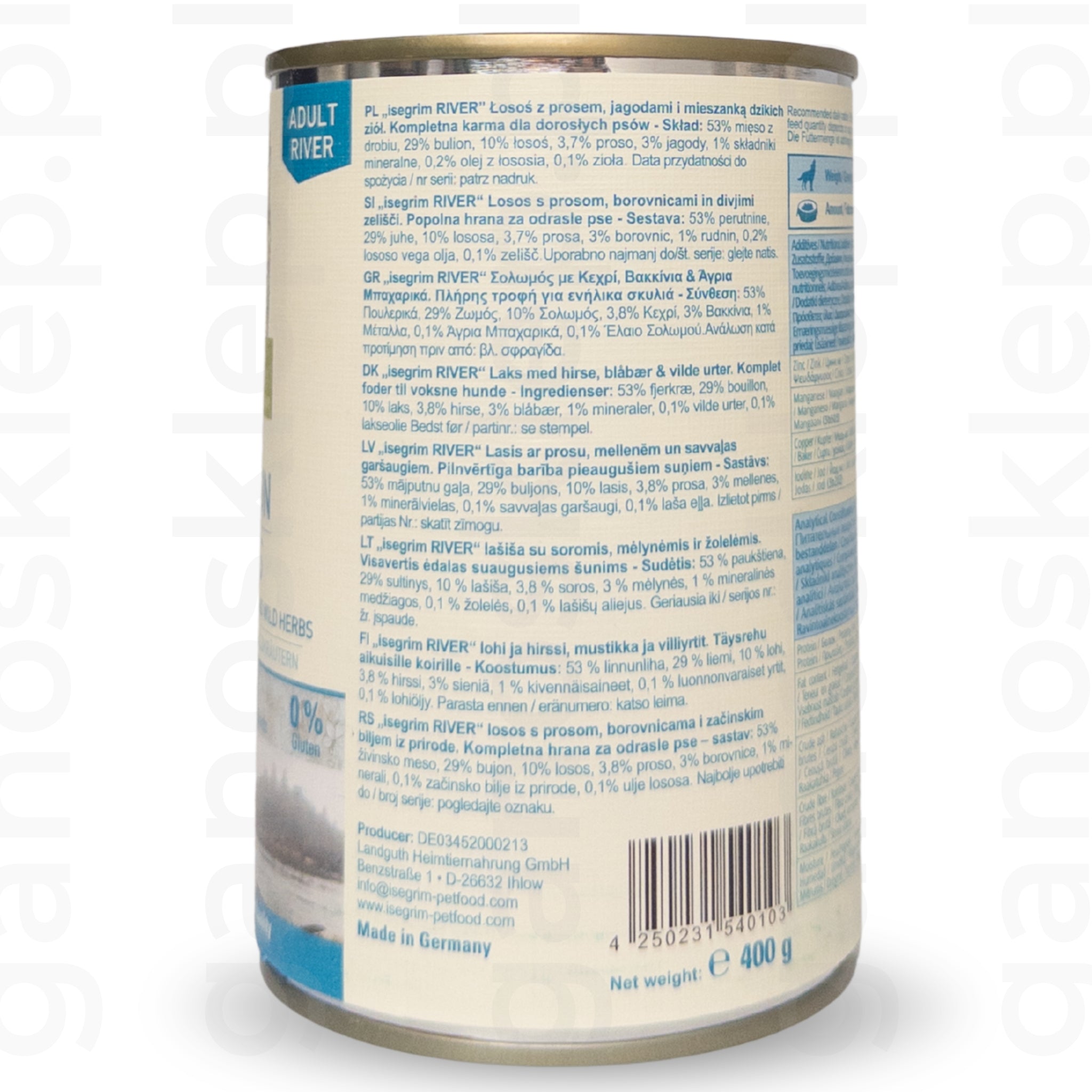 Isegrim Łosoś z Kaszą Jaglaną, Borówki i Dzikie Zioła dla Psa (400g)