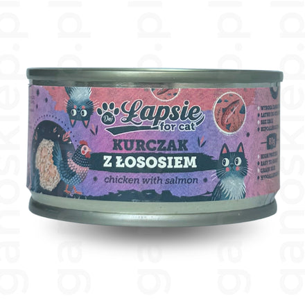 ŁAPSIE mokra karma kurczak z łososiem w bulionie (80g)