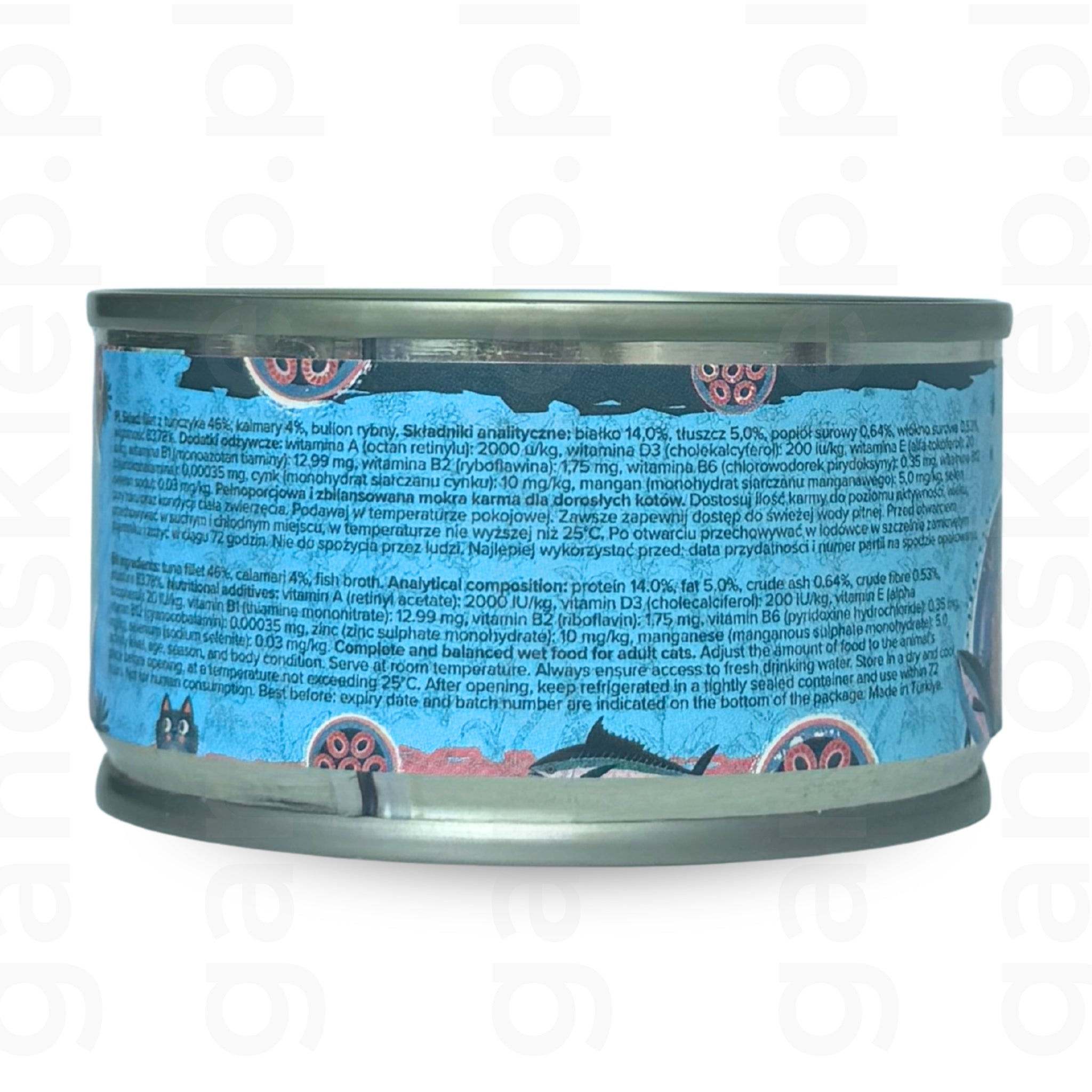 ŁAPSIE mokra karma tuńczyk z kalmarami w bulionie (80g)
