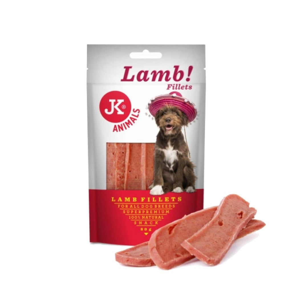JK ANIMALS Lamb Fillets Meat Snack – jagnięcina (80g)