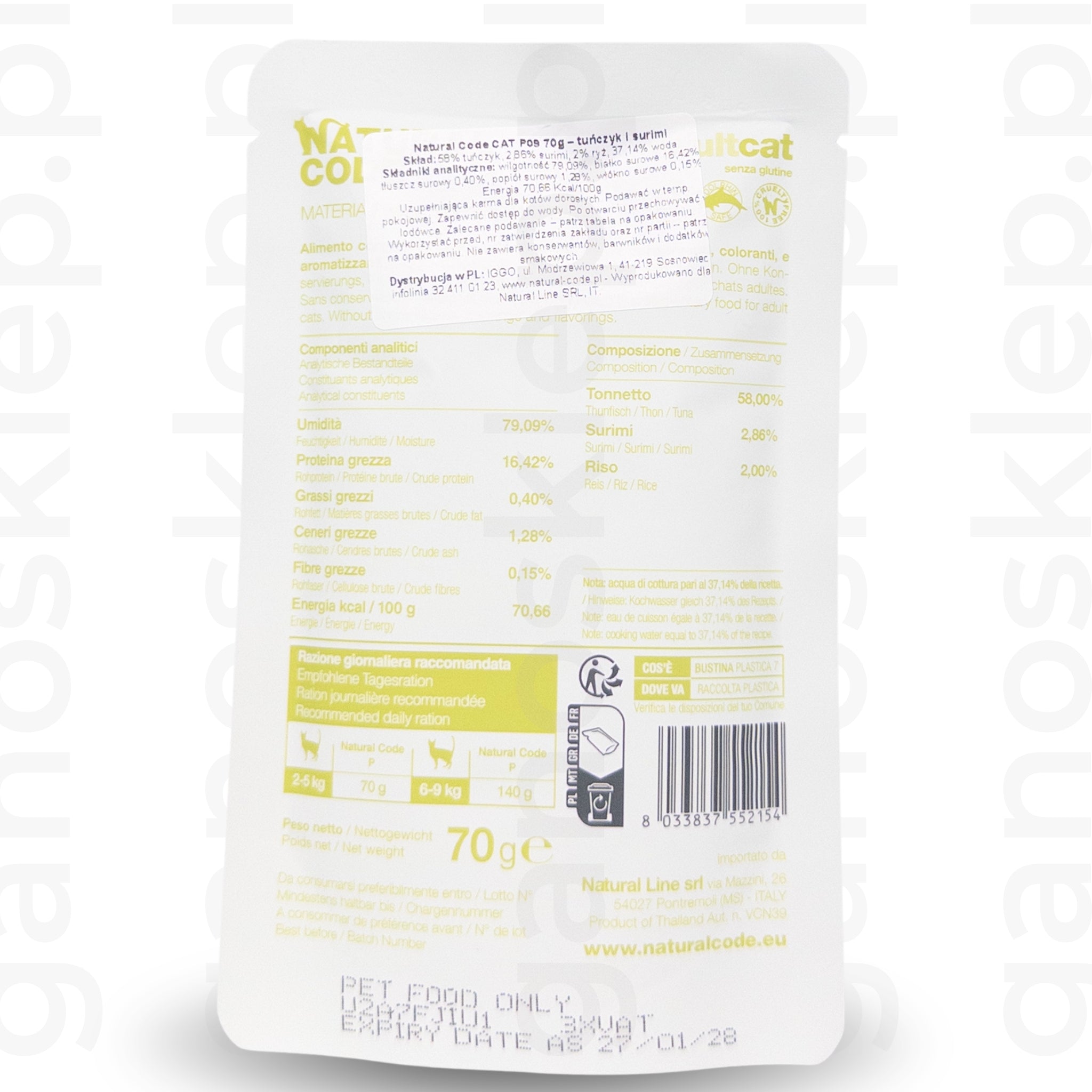 Natural Code P09 – bonito i surimi (70g)