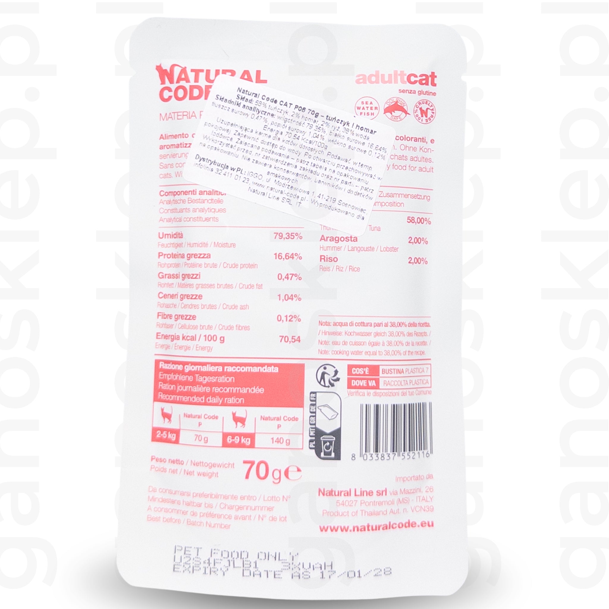 Natural Code Cat P05 – tuńczyk i homar (70g)