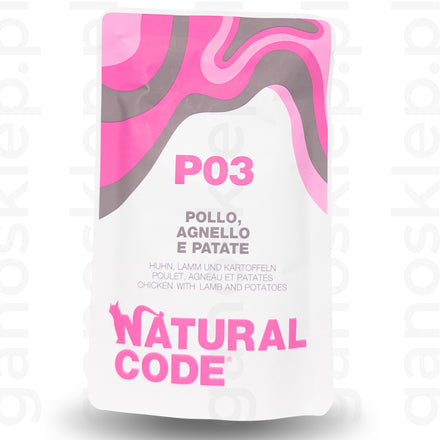 Natural Code Cat P03 kurczak, jagnięcina, ziemniaki (70g)