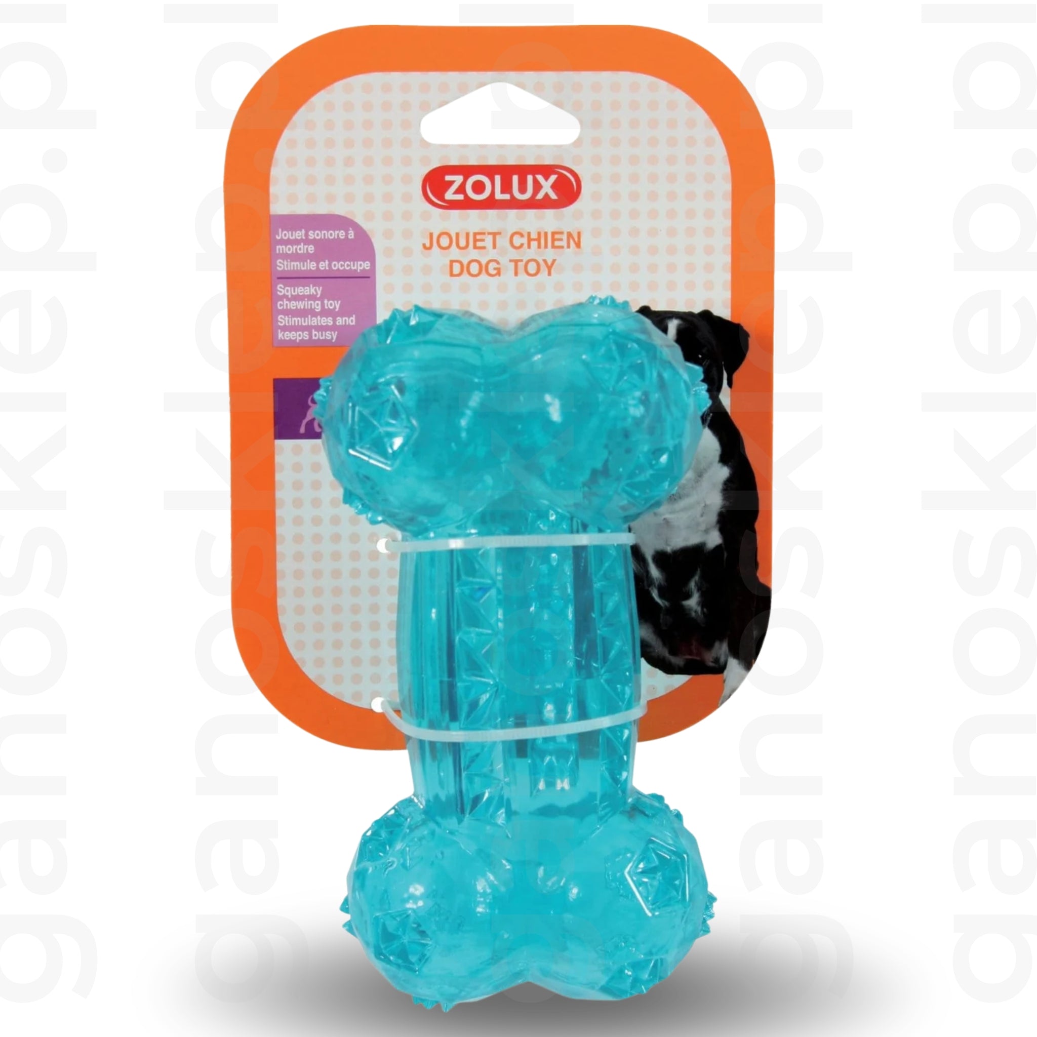 ZOLUX Zabawka dla psa kość TPR POP – niebieska (12cm, 14cm)