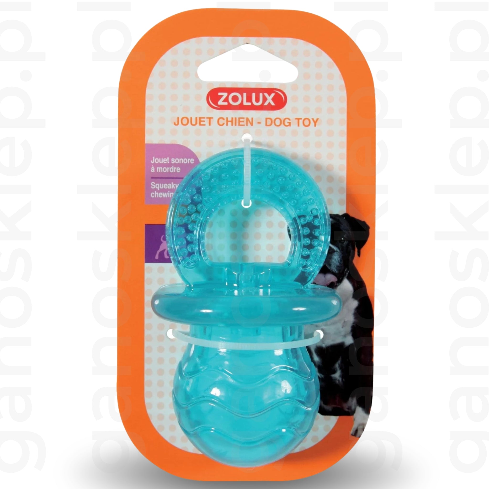 ZOLUX Zabawka dla psa smoczek TPR POP – niebieska (7.5 cm, 10cm)