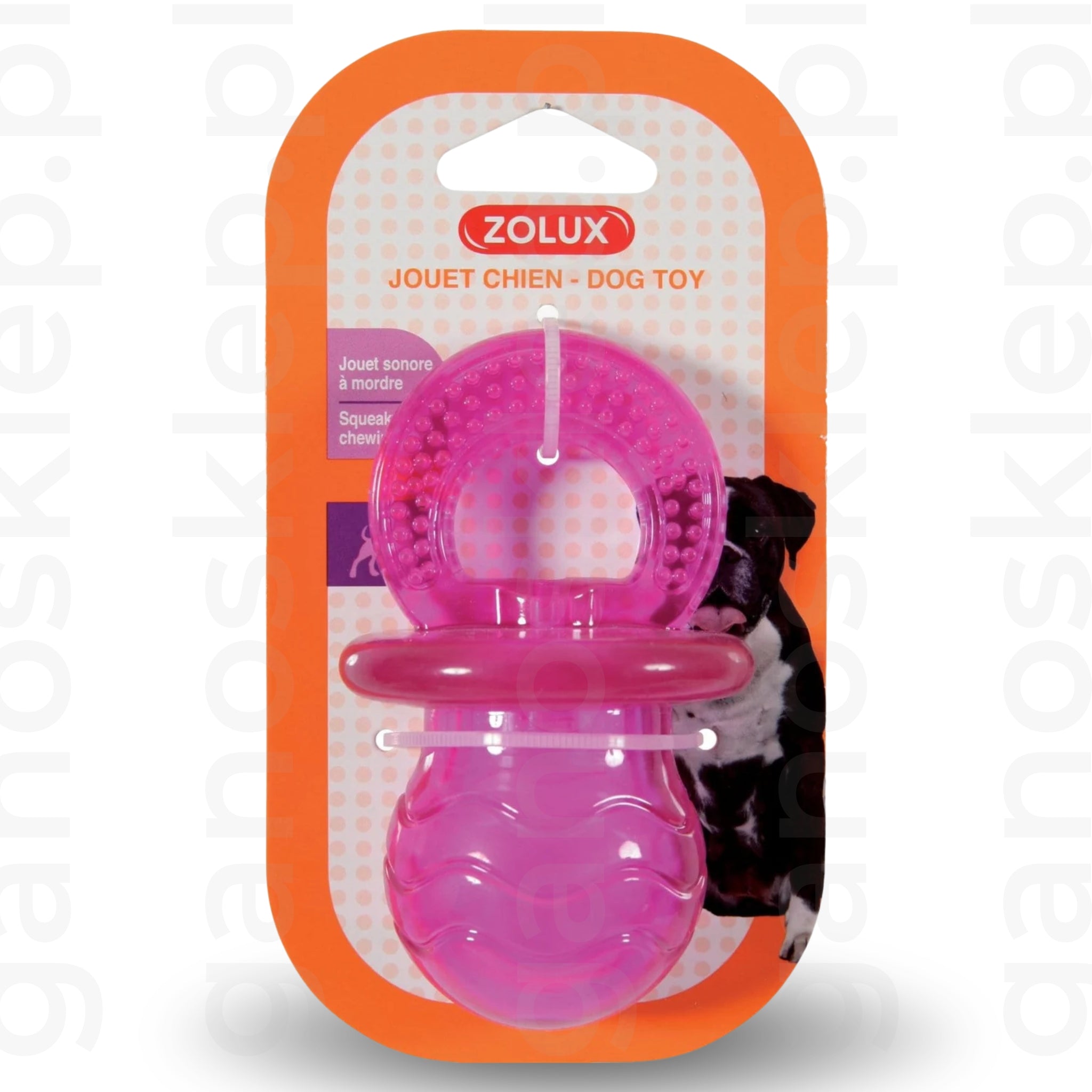 ZOLUX Zabawka dla psa smoczek TPR POP – różowa (7.5 cm, 10cm)