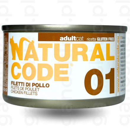 NATURAL CODE 01 – filet z kurczaka (85g)  mokra karma dla kota