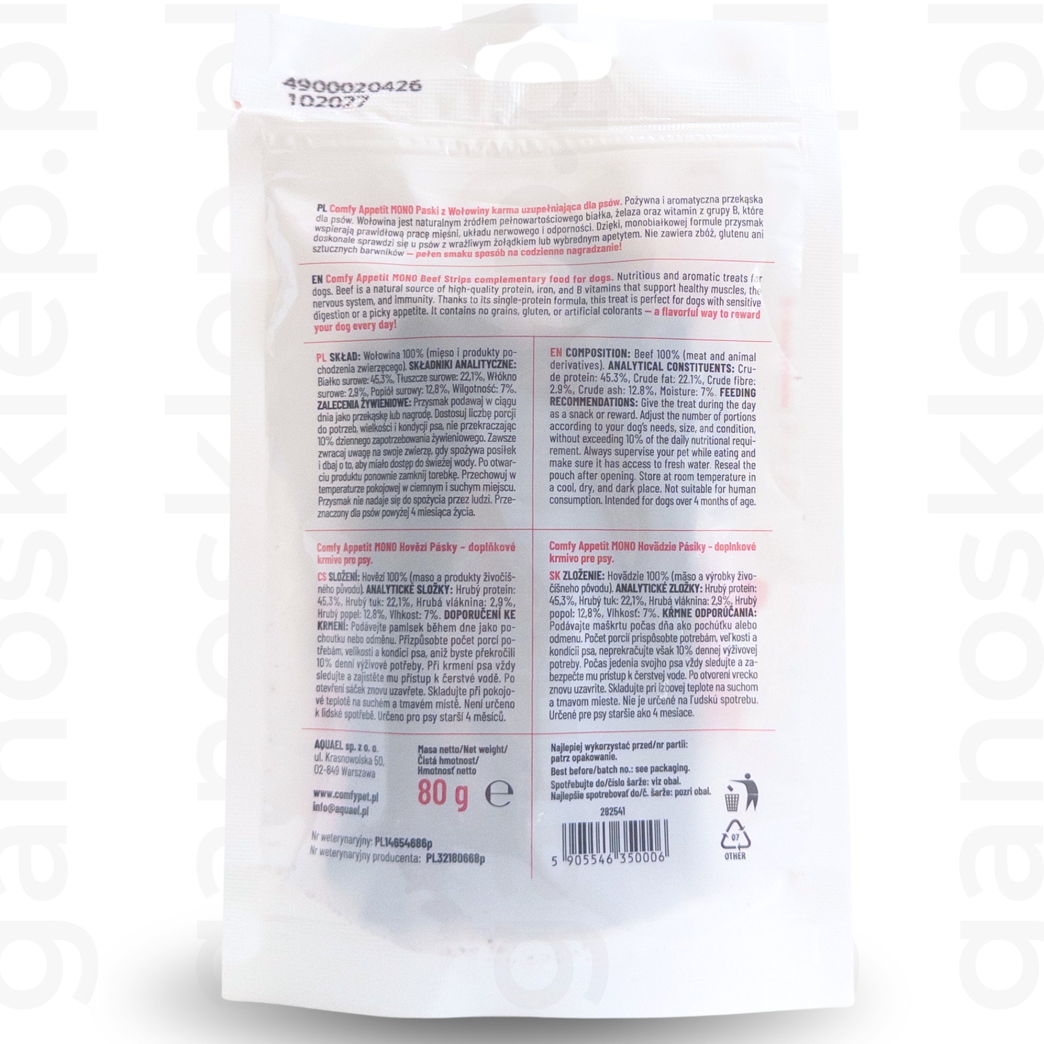 COMFY APPETIT MONO PASEK WOŁOWINA (80G)