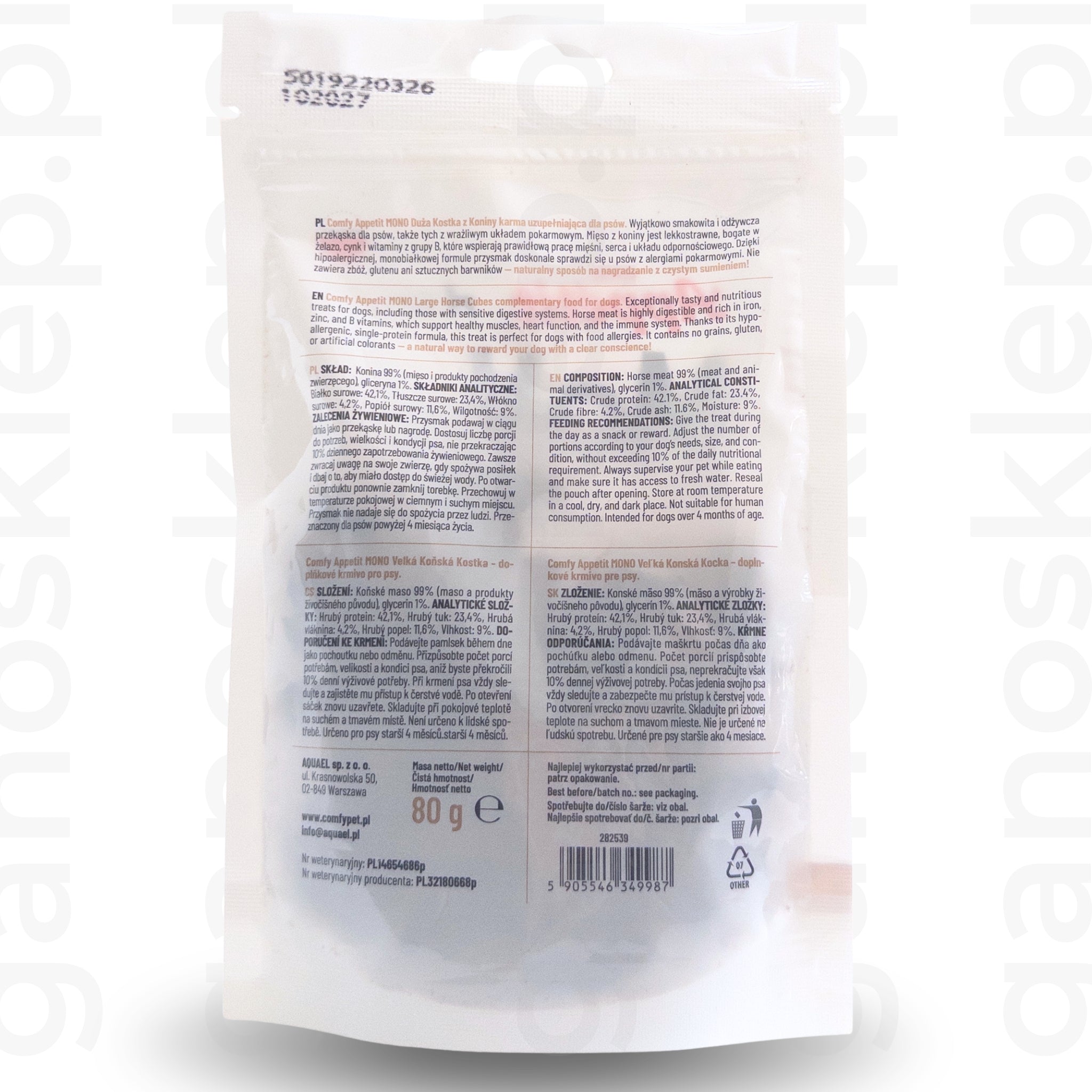 COMFY APPETIT MONO KOSTKA DUŻA KONINA (80G)