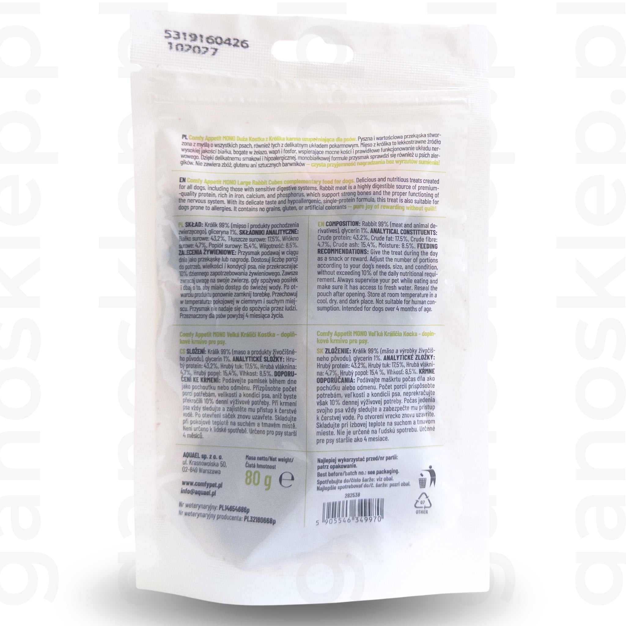 COMFY APPETIT MONO KOSTKA DUŻA KRÓLIK (80G)