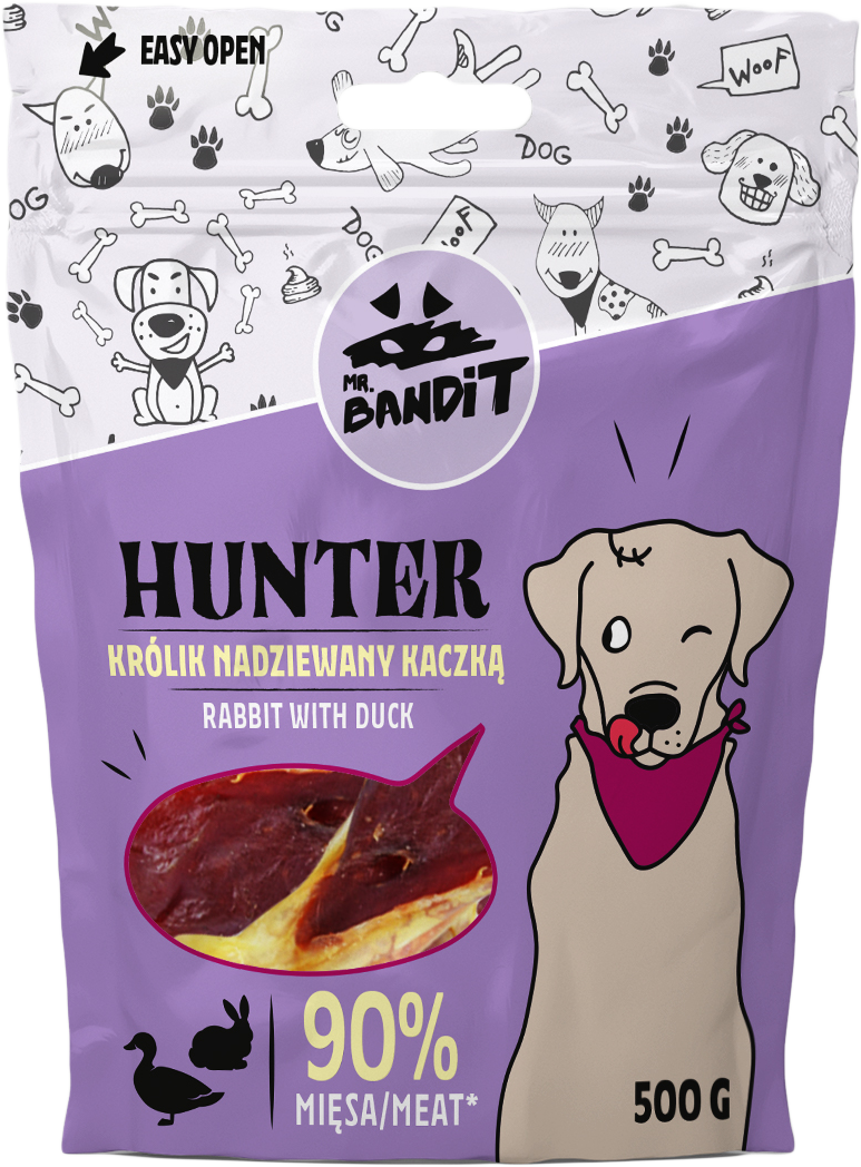Mr.Bandit HUNTER – Królik nadziewany kaczką (500g)